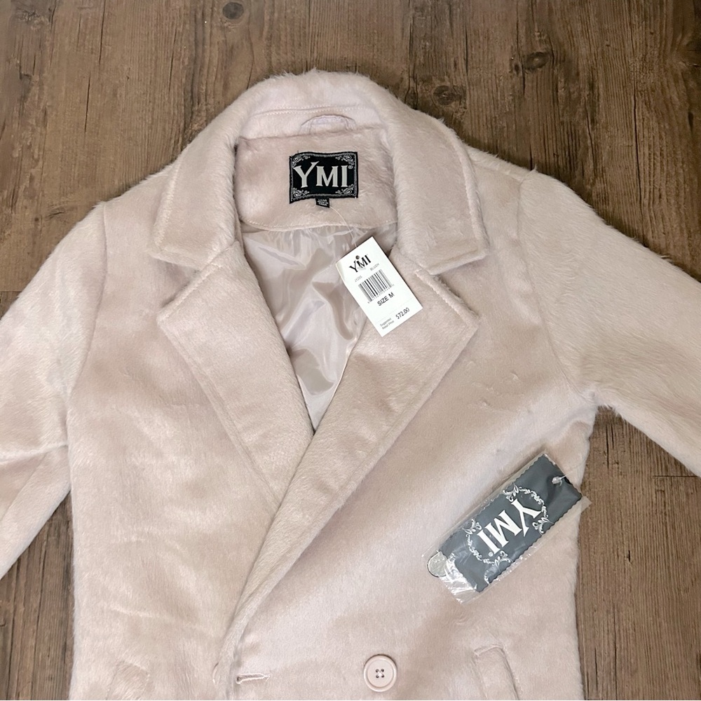 YMI faux fur blush pink coat - Picture 5 of 11